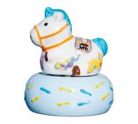 Ioensy Figurine de Cheval Miniature Statue Animale Petit Cheval Décoration Céramique Cabinet Table Convient pour Fête Anniversaire Hôtel Cheminée, Bleu