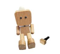 Ioensy Figurine Décorative pour Voiture avec Pieds Qui Tremblent, Accessoire Intérieur Auto, Figurine En Bois Compacte et Amusante pour Table, Brun