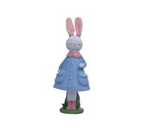 Ioensy Figurine Lapin Pâques Statuette Lapin Décorative En Résine Artisanale Sculpture Animal Ornement de Bureau Adaptée à La Décoration Du Salon Chambre Éta, Bleu