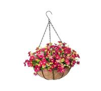 Ioensy Fleurs Artificielles Suspendues En Panier, Centre de Table Floral, pour Plantes, Pot de Fleurs à Faire Soi-même pour Balcon Ou Terrasse, Rose