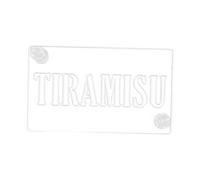 Ioensy Gabarit à Tiramisu en Acrylique, Pochoir Décoration Pâtissière pour Saupoudrage, avec Bord Surélevé, Outil Réutilisable 20x12 cm, pour Pâtissiers et Passionnés Cuisine, Tiramisu