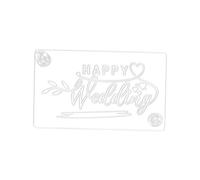Ioensy Gabarit à Tiramisu en Acrylique, Pochoir Décoration Pâtissière pour Saupoudrage, avec Bord Surélevé, Outil Réutilisable 20x12 cm, pour Pâtissiers et Passionnés Cuisine, Mariage Heureux