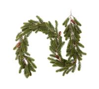 Ioensy Guirlande de Noël Rustique En Feuillage Réaliste, Ornement Suspendu, Décoration de Table et de Cheminée, Vert avec Cône