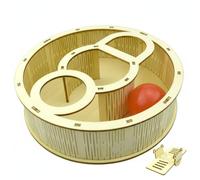 Ioensy Hamster Parcours Hamster Labyrinthe Tunnels Escaliers Station Bois pour Rongeurs avec Chemins Multiples et Perchoir de Vigie Adapté aux Cages, Piste Ronde