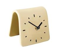 Ioensy Horloge de Bureau Moderne Table Ornement Silencieuse Décorative en Acrylique Convient à La Chambre Salon Bureau Cheminée Table de Nuit Ent, Beige