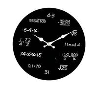 Ioensy Horloge Murale Ronde avec équations Mathématiques, Unique, Silencieuse, sans, pour Salle de Bain, école et Bureau, Style C