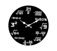 Ioensy Horloge Murale Ronde avec équations Mathématiques, Unique, Silencieuse, sans, pour Salle de Bain, école et Bureau, Style A