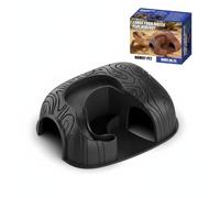 Ioensy Industrial Cachette Reptile Refuge Terrarium Abri Serpent Grotte Lézard Design Multifonction pour Cacher Nourrir et Boire Accès Aisés Léger Convient, Noir, Grand
