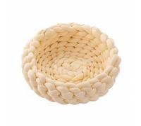 Ioensy Linge Industriel Coussin Doux Chat Panier Épais Tricoté Main Nid Cocon Esthétique Lavable Confortable Matériau Moderne Adapté pour Chats Chiens Intérieur Maison, Blanc Laiteux, 60cm 1.7kg