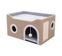 Ioensy Lit-caverne Multifonctionnel et Spacieux à Double Couche pour Chatons et Autres Petits Animaux, Kaki