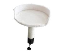 Ioensy Lit de Bureau surélevé pour Chat, Perchoir Confortable et Robuste, Hamac Rond pour Chats D'intérieur, à Poser sur Une Table D'appoint, Blanc