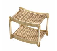 Ioensy Lit Griffoir pour Chat Couchage Hamac Tanière et Jouet Lit à Deux Étages pour Dormir et Jouer Surface Incurvée Sisal et Bois Gain de Place Adapté aux, L, Double Bed-sisal