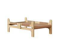 Ioensy Lit surélevé pour Chien Lit pour Chat Couchette Démontable et Panier de Sommeil en Bois avec Un Design Aéré pour Refroidissement Approprié pour Le Bal, Brun