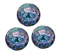 Ioensy Lot de 3 Boules Décoratives En Mosaïque de Verre (8 Cm) pour Centre de Table Moderne, Idéales pour Les Mariages, Les Repas et Les Fêtes, Turquoise