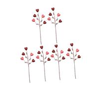 Ioensy Lot de 6 à Fleurs En Forme de Cœur pour La Saint-Valentin, Branches Florales, Composition Florale Romantique, Décoration de Bouquet Artificiel, Coeur Rose