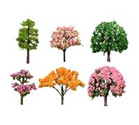 Ioensy Lot de 6 Mini Sapins de Noël Décoratifs, Modèles Réduits D'arbres, Micro-décoration Paysagère pour Trains Miniatures
