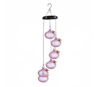 Ioensy Mangeoire Carillon pour Oiseaux Mangeoire Carillon Distributeur Nourrisseur Matériau Plastique Installation Simple à Accrocher Adaptée Balcons Patios Cours, Violet, Violet