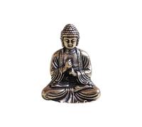 Ioensy Mini Statuette de Bouddha Tathagata En Laiton, Ornement Feng Shui, Sculpture de Table Souvenir Artistique, 2.4x2.9 cm