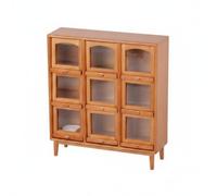 Ioensy Miniature Meuble de Présentation Compartimenté pour Accessoires Artisanaux Collections et Rangement Objets Miniatures Style Ancien en Bois Convenant à