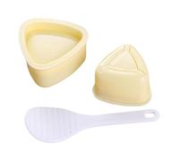 Ioensy Moule à Boulettes de Riz Triangulaires En Forme de Sushi, Boîte Bento Compacte, étui pour La Fabrication de Boulettes de Riz Triangulaires, Ensemble Beige