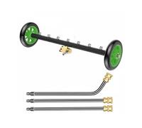 Ioensy Nettoyeur Haute Pression Polyvalent Buse Voiture Balai à Eau Châssis Aluminium Roues Robustes Adapté Lavage sous Véhicule Allée Garage Extérieur, Vert
