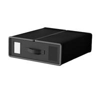 Ioensy Organisateur de Draps, Boîte de Rangement pour Linge de Lit Empilable et Légère, pour Couvertures, Noir