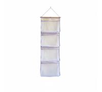Ioensy Organisateur Mural Rangement Suspendu Sac à Suspendre Poche Murale Ventilation Naturelle pour Garder Le Contenu Frais Tige en Bois et Corde de, Purple
