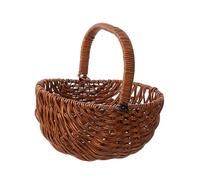 Ioensy Panier de avec Poignée, Panier à Fruits, Panier à Fleurs, Panier Tressé pour Réception de Mariage, Marron foncé