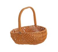 Ioensy Panier de avec Poignée, Panier à Fruits, Panier à Fleurs, Panier Tressé pour Réception de Mariage, Brun clair