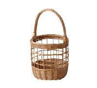 Ioensy Panier Tressé à La Main avec Poignée, Panier Rustique pour Courses de Ferme, Panier à Fleurs Portable, Panier de Rangement En Rotin pour Gâteaux de