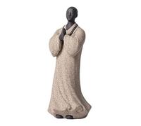 Ioensy Petite Statuette de Bouddha, Moine, Figurine en Céramique, Objet de Collection pour Le Service à Thé, Figurine de Jeune Moine, Ornement de Bureau pour, Gris