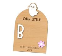 Ioensy Plaque Décorative D'Halloween avec de Pas à Faire Soi-même, Bois pour Marquer Importante, Mal