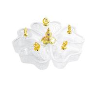 Ioensy Plateau Rotatif Compartimenté pour Servir Des Amuse-gueules, Organisateur à 5 Compartiments pour Noix et Fruits Secs, Idéal pour Les Goûters à La Mais, Lune étoilée Claire