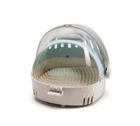 Ioensy Porte Chat Rigide Dôme Transport Cage Niche Boîte Structure Compacte en PVC Dôme Spacieux et Protecteur Claire Apaisante Fentes d'Aération Poignée, Bleu