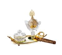 Ioensy Porte-encens Arabe, Diffuseur de Bureau, Parfum D'intérieur, Décoration Ramadan, Ensemble Brûleur D'encens En Verre pour Salon et Fêtes, Bac Blanc