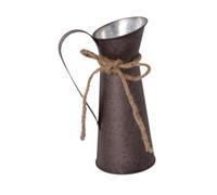 Ioensy Pot à Fleurs en Forme de Pichet à Lait avec Anse, Style Rétro, en Fer Galvanisé, Idéal pour La Décoration de La Maison, de La Salle de Bain Ou du Salo, Brun