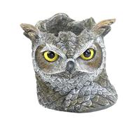 Ioensy Pot de Fleurs Hibou, avec Trou de Drainage, Ornement de Bureau Multifonctionnel pour La Décoration d'une étagère, Style Rustique.