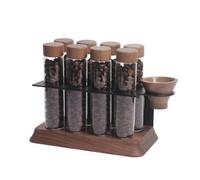 Ioensy Présentoir à Grains Café Élégant Organisateur Café avec Tubes Robuste Support Rangement avec Tubes En Verre pour Cuisine , style to 2 , size to 2