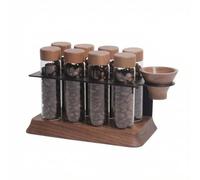 Ioensy Présentoir à Grains Café Élégant Organisateur Café avec Tubes Robuste Support Rangement avec Tubes En Verre pour Cuisine , style to 1 , size to 1