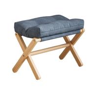 Ioensy Repose-pieds Pliant Tabouret Bas, Array, Bleu, Structure Renforcée, 100% Bois Massif Importé FSA, Housse Amovible, Rembourrage En Coton Floconné