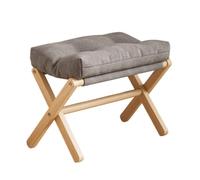 Ioensy Repose-pieds Pliant Tabouret Bas, Array, Gris, Structure Renforcée, 100% Bois Massif Importé FSA, Housse Amovible, Rembourrage En Coton Floconné