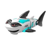Ioensy Requin Jouet Cadeau Change Automatiquement de Direction, Queue Qui Bouge et avec Un Mouvement de Morsure Réaliste, Requin Musical Lumineux, Blanc