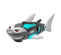 Ioensy Requin Jouet Cadeau Change Automatiquement de Direction, Queue Qui Bouge et avec Un Mouvement de Morsure Réaliste, Requin Musical Lumineux, Gris