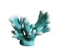 Ioensy Statue Coral Artificielle Résine Décoration Corail Ornement Sculpure Résistante Stable Adaptée Salon Chambre Salle de Bain Bureau Hôt, Bleu 23cmx19cm