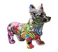 Ioensy Statue de Chien En Résine, Décoration Créative et Simple pour La Maison, Idéale pour Une Chambre D'anniversaire Ou Un Bureau, Style 1