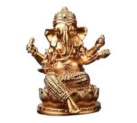 Ioensy Statue de, Figurine de, Objet de Collection Portable et Créatif, Sculpture de Bouddha, Cadeau, étagère pour Tableau de Bord de Voiture, Or 8,5 x 7 x 10,5 cm