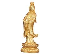 Ioensy Statue de Guan Yin, Ornement Décoratif Chinois, Cadeau, Sculpture Traditionnelle de Bouddha Féminin pour étagère, Cheminée, Bureau, Armoire, or
