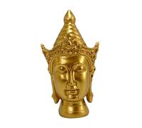 Ioensy Statue de Tête de Bouddha, Objet de Décoration pour La Méditation, Sculpture Bouddhiste, Ornement pour La Maison, étagère Ou Bureau, or