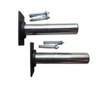 Ioensy Support Mural Tube INOX Support Équerre Fixation Plaque Ensemble Compatible Gauche Droite pour Pose à Deux Points Stabilité Renforcée Adapté à Rénovation Domestique Atelier Hobby Rangement