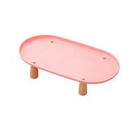 Ioensy Support pour Gamelles de avec Pieds en Bois, Robuste, de Nordique, Ovale et Stable pour Protéger Le Cou du, Rose 38cmx21cm